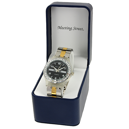 *MARCO MAX*BLACK FACE CRYSTALS MENZ DRESS WATCH